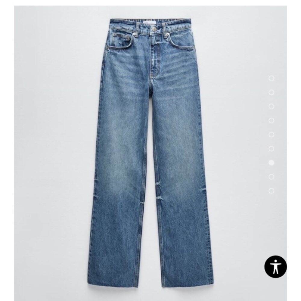 Zara wide leg full length blue Jean, size 26/2